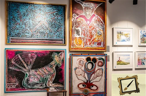 Kunstwerke aus der Ausstellung „Parkinson und Pinselstrich“ in Baden (Aargau) – Bilder von Parkinson-Betroffenen