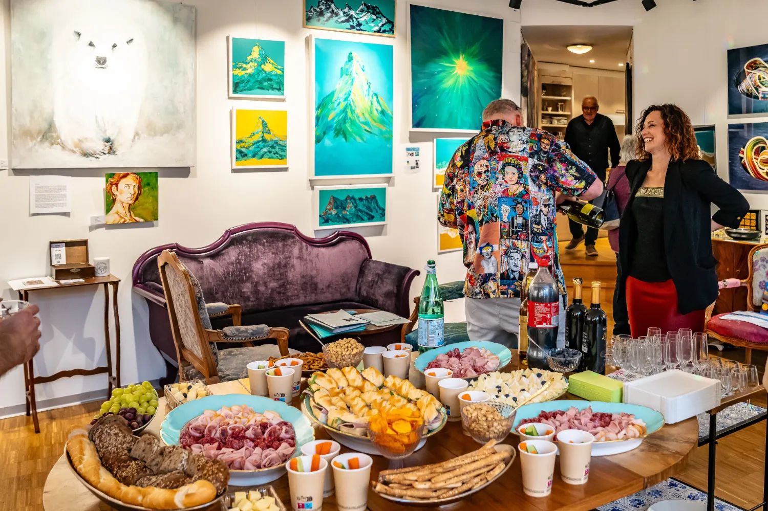 Kunstwerke, Künstler aus der Ausstellung „Parkinson und Pinselstrich“ in Baden (Aargau) – Bilder von Parkinson-Betroffenen