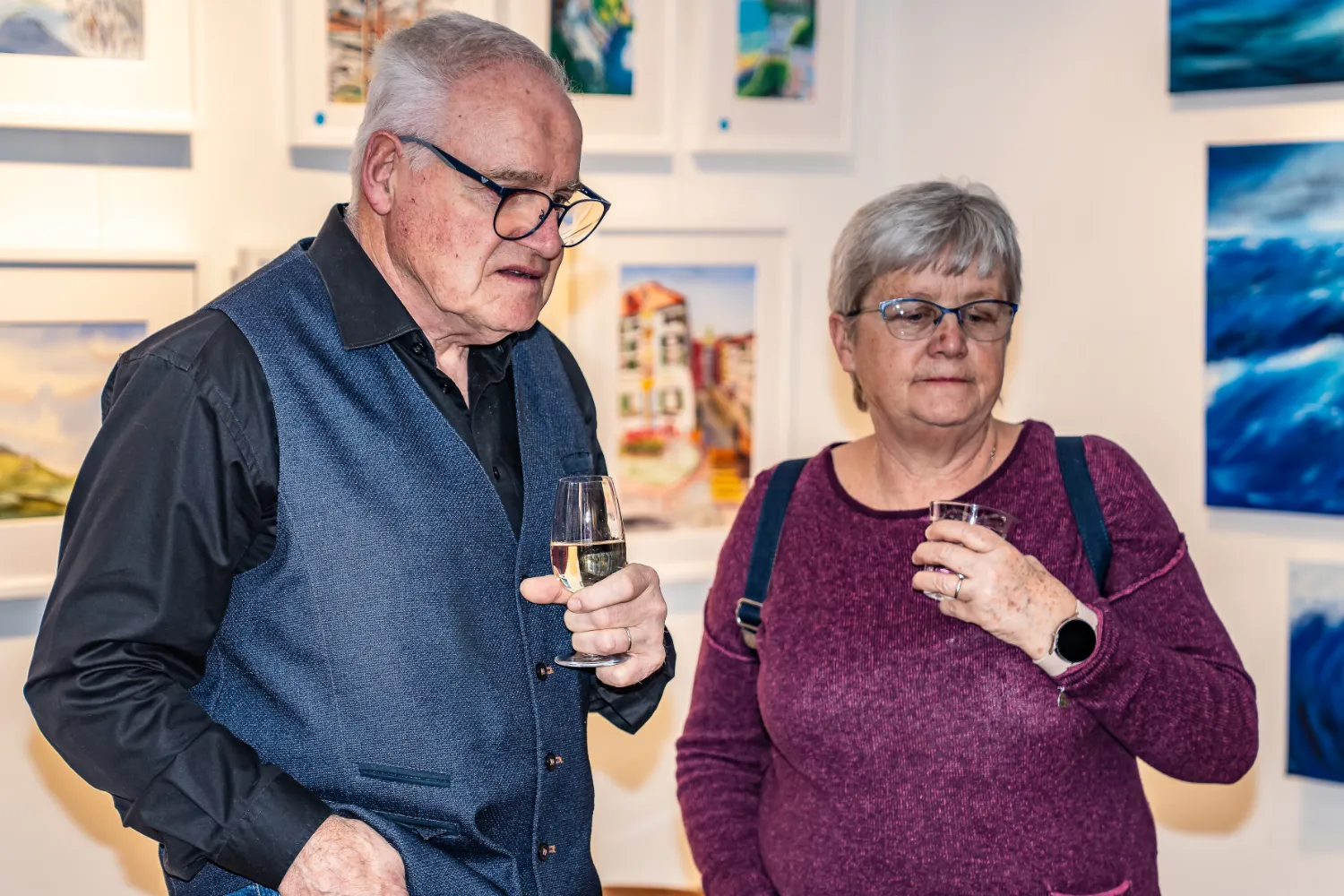 Kunstwerke, Künstler aus der Ausstellung „Parkinson und Pinselstrich“ in Baden (Aargau) – Bilder von Parkinson-Betroffenen