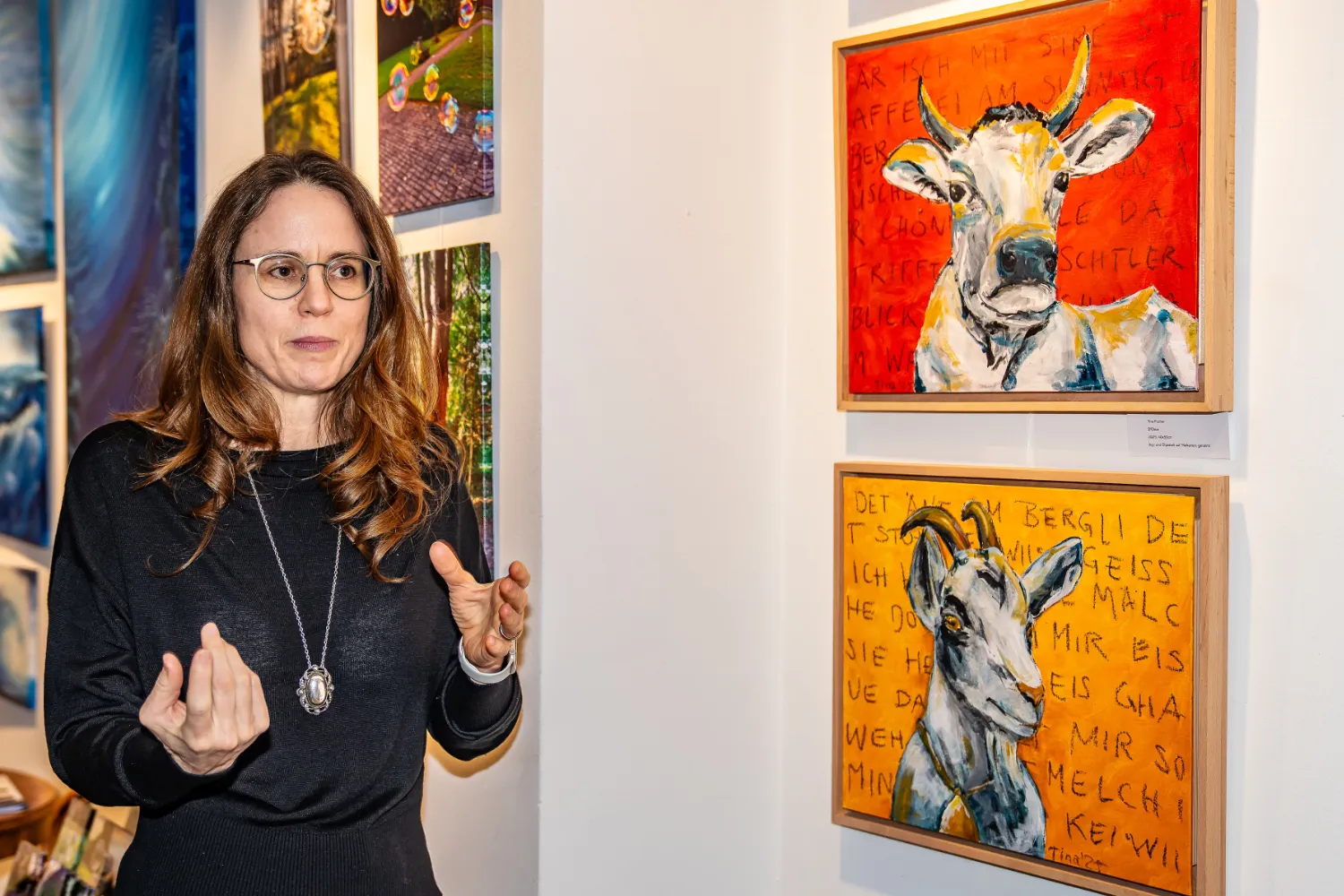 Kunstwerke, Künstler aus der Ausstellung „Parkinson und Pinselstrich“ in Baden (Aargau) – Bilder von Parkinson-Betroffenen