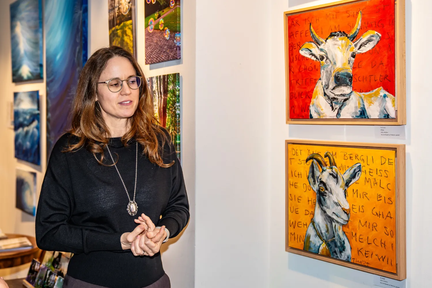 Kunstwerke, Künstler aus der Ausstellung „Parkinson und Pinselstrich“ in Baden (Aargau) – Bilder von Parkinson-Betroffenen